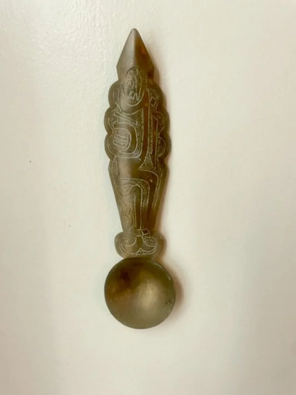 Vintage Brass Etched Spoon Boho Old World Kitchen Art Wall Hanging Unique Décor